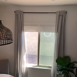 1 pair 100%cotton greige curtains